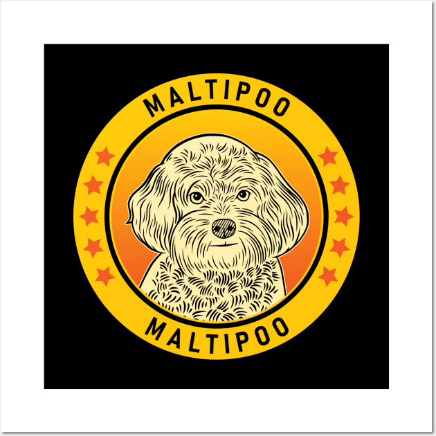 Maltipoo Dog Portrait Wall Art by millersye